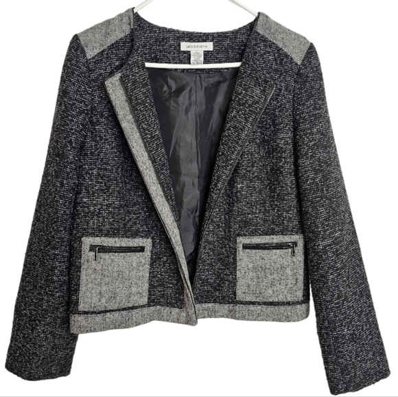 Liz Claiborne Wool Blend Zip Up Pocketed Jacket * TINY FLAW - Picture 2 of 10